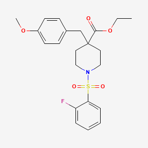 ethyl 1-[(2-fluorophenyl)sulfonyl]-4-(4-methoxybenzyl)-4-piperidinecarboxylate