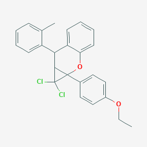 molecular formula C25H22Cl2O2 B378171 1,1-Dichloro-1a-(4-ethoxyphenyl)-7-(2-methylphenyl)-1,1a,7,7a-tetrahydrocyclopropa[b]chromene CAS No. 303984-04-5