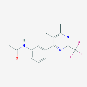 molecular formula C15H14F3N3O B3781721 N-{3-[5,6-dimethyl-2-(trifluoromethyl)pyrimidin-4-yl]phenyl}acetamide 