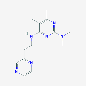 molecular formula C14H20N6 B3781722 N~2~,N~2~,5,6-tetramethyl-N~4~-[2-(2-pyrazinyl)ethyl]-2,4-pyrimidinediamine trifluoroacetate 