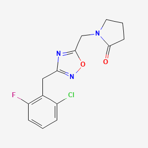 1-[[3-[(2-Chloro-6-fluorophenyl)methyl]-1,2,4-oxadiazol-5-yl]methyl]pyrrolidin-2-one