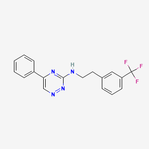 molecular formula C18H15F3N4 B3781728 5-phenyl-N-{2-[3-(trifluoromethyl)phenyl]ethyl}-1,2,4-triazin-3-amine 