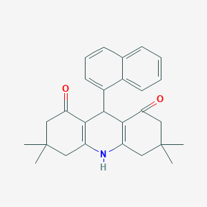 molecular formula C27H29NO2 B378174 3,3,6,6-tetramethyl-9-(1-naphthyl)-3,4,6,7,9,10-hexahydro-1,8(2H,5H)-acridinedione 