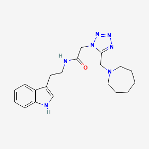 molecular formula C20H27N7O B3781741 2-[5-(1-azepanylmethyl)-1H-tetrazol-1-yl]-N-[2-(1H-indol-3-yl)ethyl]acetamide 