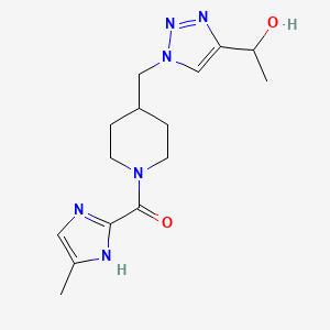 molecular formula C15H22N6O2 B3781746 [4-[[4-(1-hydroxyethyl)triazol-1-yl]methyl]piperidin-1-yl]-(5-methyl-1H-imidazol-2-yl)methanone 