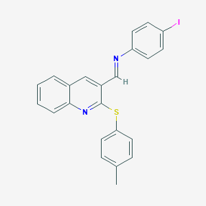 molecular formula C23H17IN2S B378175 N-(4-iodophenyl)-N-({2-[(4-methylphenyl)sulfanyl]-3-quinolinyl}methylene)amine 
