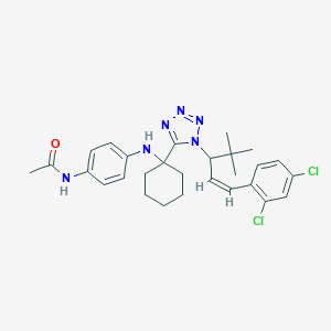 molecular formula C28H34Cl2N6O B378176 N-{4-[(1-{1-[1-tert-butyl-3-(2,4-dichlorophenyl)-2-propenyl]-1H-tetraazol-5-yl}cyclohexyl)amino]phenyl}acetamide 
