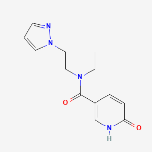 N-ethyl-6-oxo-N-[2-(1H-pyrazol-1-yl)ethyl]-1,6-dihydropyridine-3-carboxamide