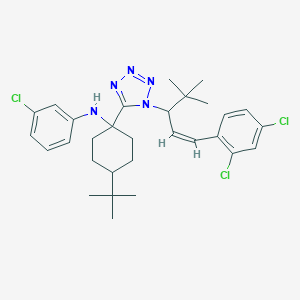 molecular formula C30H38Cl3N5 B378177 N-(4-tert-butyl-1-{1-[1-tert-butyl-3-(2,4-dichlorophenyl)-2-propenyl]-1H-tetraazol-5-yl}cyclohexyl)-N-(3-chlorophenyl)amine 