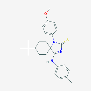 molecular formula C26H33N3OS B378179 8-Tert-butyl-1-(4-methoxyphenyl)-4-[(4-methylphenyl)imino]-1,3-diazaspiro[4.5]decane-2-thione 