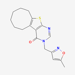 3-[(5-methylisoxazol-3-yl)methyl]-5,6,7,8,9,10-hexahydrocycloocta[4,5]thieno[2,3-d]pyrimidin-4(3H)-one