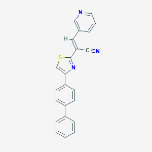 molecular formula C23H15N3S B378181 2-(4-[1,1'-Biphenyl]-4-yl-1,3-thiazol-2-yl)-3-(3-pyridinyl)acrylonitrile 