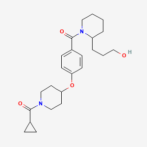 3-[1-(4-{[1-(cyclopropylcarbonyl)-4-piperidinyl]oxy}benzoyl)-2-piperidinyl]-1-propanol