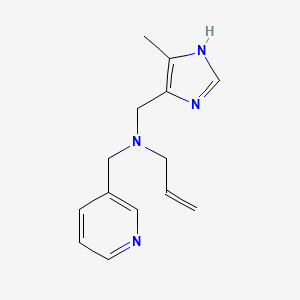 molecular formula C14H18N4 B3781837 N-[(4-methyl-1H-imidazol-5-yl)methyl]-N-(pyridin-3-ylmethyl)prop-2-en-1-amine 