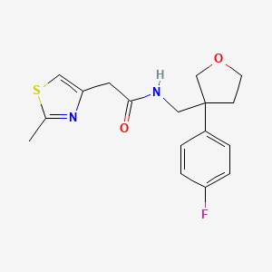 N-{[3-(4-fluorophenyl)tetrahydrofuran-3-yl]methyl}-2-(2-methyl-1,3-thiazol-4-yl)acetamide