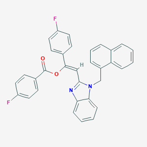 1-(4-fluorophenyl)-2-[1-(1-naphthylmethyl)-1H-benzimidazol-2-yl]vinyl 4-fluorobenzoate