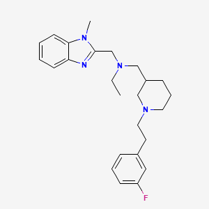 molecular formula C25H33FN4 B3781871 N-({1-[2-(3-fluorophenyl)ethyl]-3-piperidinyl}methyl)-N-[(1-methyl-1H-benzimidazol-2-yl)methyl]ethanamine 