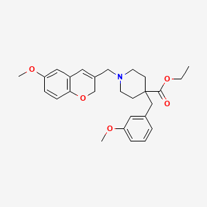 ethyl 4-(3-methoxybenzyl)-1-[(6-methoxy-2H-chromen-3-yl)methyl]-4-piperidinecarboxylate