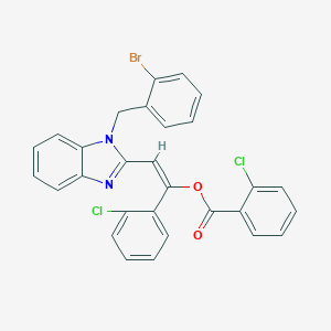 2-[1-(2-bromobenzyl)-1H-benzimidazol-2-yl]-1-(2-chlorophenyl)vinyl 2-chlorobenzoate