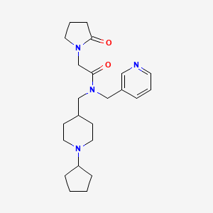 molecular formula C23H34N4O2 B3781907 N-[(1-cyclopentyl-4-piperidinyl)methyl]-2-(2-oxo-1-pyrrolidinyl)-N-(3-pyridinylmethyl)acetamide 