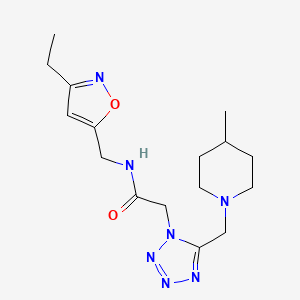 N-[(3-ethyl-5-isoxazolyl)methyl]-2-{5-[(4-methyl-1-piperidinyl)methyl]-1H-tetrazol-1-yl}acetamide