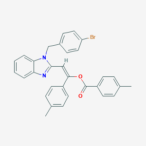2-[1-(4-bromobenzyl)-1H-benzimidazol-2-yl]-1-(4-methylphenyl)vinyl 4-methylbenzoate
