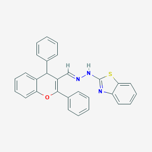 molecular formula C29H21N3OS B378198 2,4-diphenyl-4H-chromene-3-carbaldehyde 1,3-benzothiazol-2-ylhydrazone 