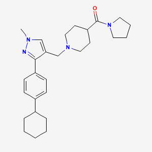 1-{[3-(4-cyclohexylphenyl)-1-methyl-1H-pyrazol-4-yl]methyl}-4-(1-pyrrolidinylcarbonyl)piperidine