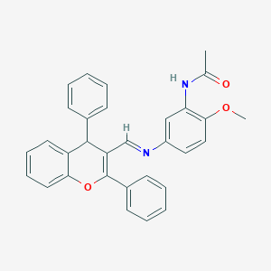 N-(5-{[(2,4-diphenyl-4H-chromen-3-yl)methylene]amino}-2-methoxyphenyl)acetamide