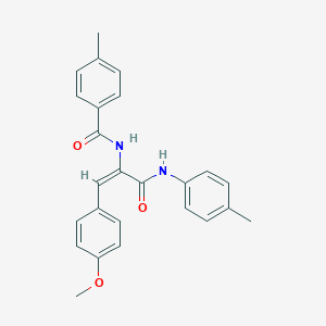 molecular formula C25H24N2O3 B378203 N-[2-(4-methoxyphenyl)-1-(4-toluidinocarbonyl)vinyl]-4-methylbenzamide 