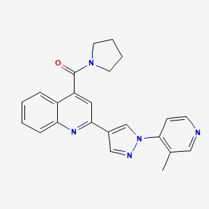 molecular formula C23H21N5O B3782030 2-[1-(3-methylpyridin-4-yl)-1H-pyrazol-4-yl]-4-(pyrrolidin-1-ylcarbonyl)quinoline 