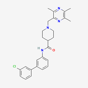 molecular formula C26H29ClN4O B3782034 N-(3'-chloro-3-biphenylyl)-1-[(3,5,6-trimethyl-2-pyrazinyl)methyl]-4-piperidinecarboxamide 