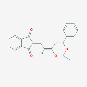 molecular formula C23H18O4 B378204 2-[2-(2,2-dimethyl-6-phenyl-4H-1,3-dioxin-4-ylidene)ethylidene]-1H-indene-1,3(2H)-dione 