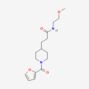 molecular formula C16H24N2O4 B3782057 3-[1-(2-furoyl)-4-piperidinyl]-N-(2-methoxyethyl)propanamide 