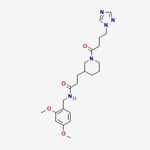 N-(2,4-dimethoxybenzyl)-3-{1-[4-(1H-1,2,4-triazol-1-yl)butanoyl]-3-piperidinyl}propanamide