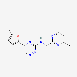 molecular formula C15H16N6O B3782097 N-[(4,6-dimethyl-2-pyrimidinyl)methyl]-5-(5-methyl-2-furyl)-1,2,4-triazin-3-amine 