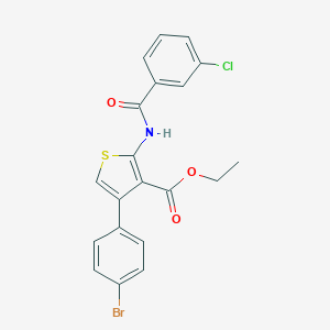 molecular formula C20H15BrClNO3S B378210 Ethyl 4-(4-bromophenyl)-2-[(3-chlorobenzoyl)amino]-3-thiophenecarboxylate 