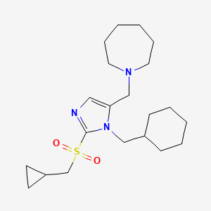 molecular formula C21H35N3O2S B3782115 1-[[3-(Cyclohexylmethyl)-2-(cyclopropylmethylsulfonyl)imidazol-4-yl]methyl]azepane 