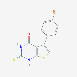molecular formula C12H7BrN2OS2 B378213 5-(4-bromophenyl)-2-thioxo-2,3-dihydrothieno[2,3-d]pyrimidin-4(1H)-one CAS No. 312946-33-1
