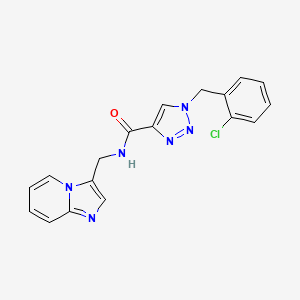 molecular formula C18H15ClN6O B3782136 1-(2-chlorobenzyl)-N-(imidazo[1,2-a]pyridin-3-ylmethyl)-1H-1,2,3-triazole-4-carboxamide 