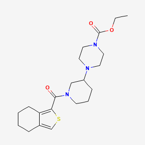 molecular formula C21H31N3O3S B3782145 ethyl 4-[1-(4,5,6,7-tetrahydro-2-benzothien-1-ylcarbonyl)-3-piperidinyl]-1-piperazinecarboxylate 