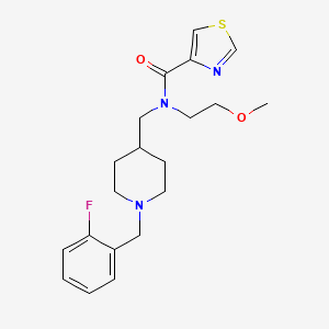 N-[[1-[(2-fluorophenyl)methyl]piperidin-4-yl]methyl]-N-(2-methoxyethyl)-1,3-thiazole-4-carboxamide