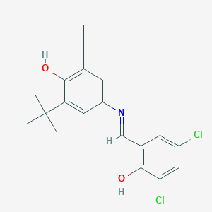 molecular formula C21H25Cl2NO2 B378215 2,6-Ditert-butyl-4-[(3,5-dichloro-2-hydroxybenzylidene)amino]phenol 
