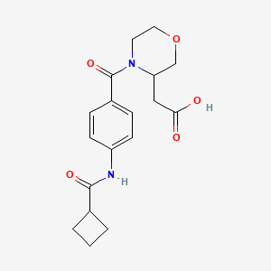 molecular formula C18H22N2O5 B3782161 (4-{4-[(cyclobutylcarbonyl)amino]benzoyl}morpholin-3-yl)acetic acid 