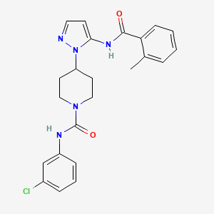 N-(3-chlorophenyl)-4-{5-[(2-methylbenzoyl)amino]-1H-pyrazol-1-yl}-1-piperidinecarboxamide