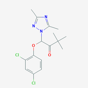 molecular formula C16H19Cl2N3O2 B378219 1-(2,4-dichlorophenoxy)-1-(3,5-dimethyl-1H-1,2,4-triazol-1-yl)-3,3-dimethyl-2-butanone 