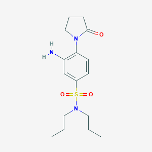 molecular formula C16H25N3O3S B378220 3-amino-4-(2-oxo-1-pyrrolidinyl)-N,N-dipropylbenzenesulfonamide 