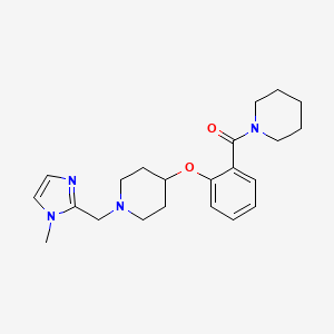 molecular formula C22H30N4O2 B3782200 1-[(1-methyl-1H-imidazol-2-yl)methyl]-4-[2-(1-piperidinylcarbonyl)phenoxy]piperidine 