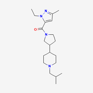 (2-Ethyl-5-methylpyrazol-3-yl)-[3-[1-(2-methylpropyl)piperidin-4-yl]pyrrolidin-1-yl]methanone