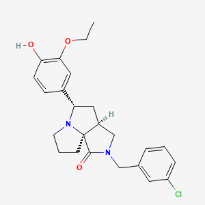 (1S,5S,7S)-3-[(3-chlorophenyl)methyl]-7-(3-ethoxy-4-hydroxyphenyl)-3,8-diazatricyclo[6.3.0.01,5]undecan-2-one